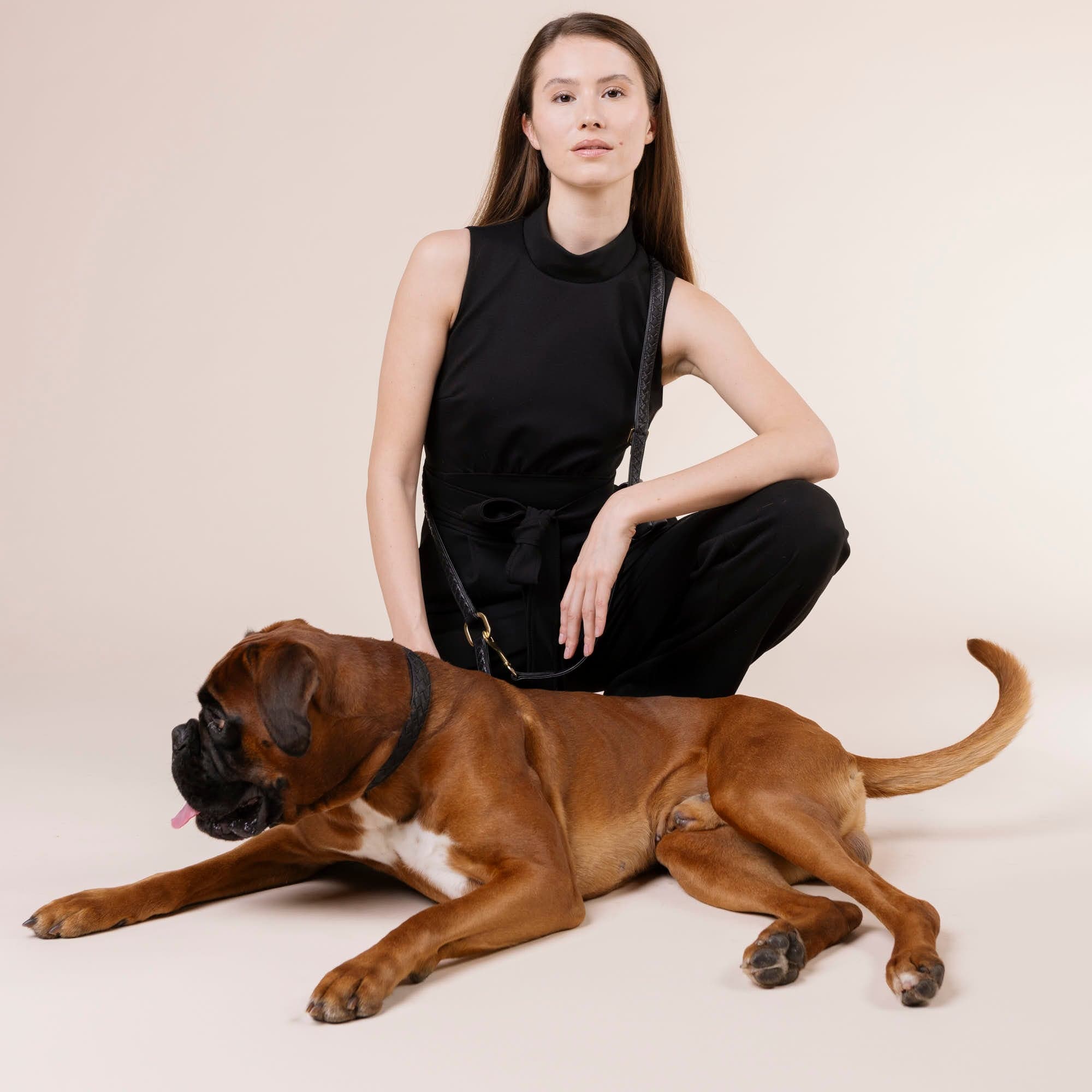 William Walker Hochwertige Leder Hundeleine Prestige Nero (Schwarz)