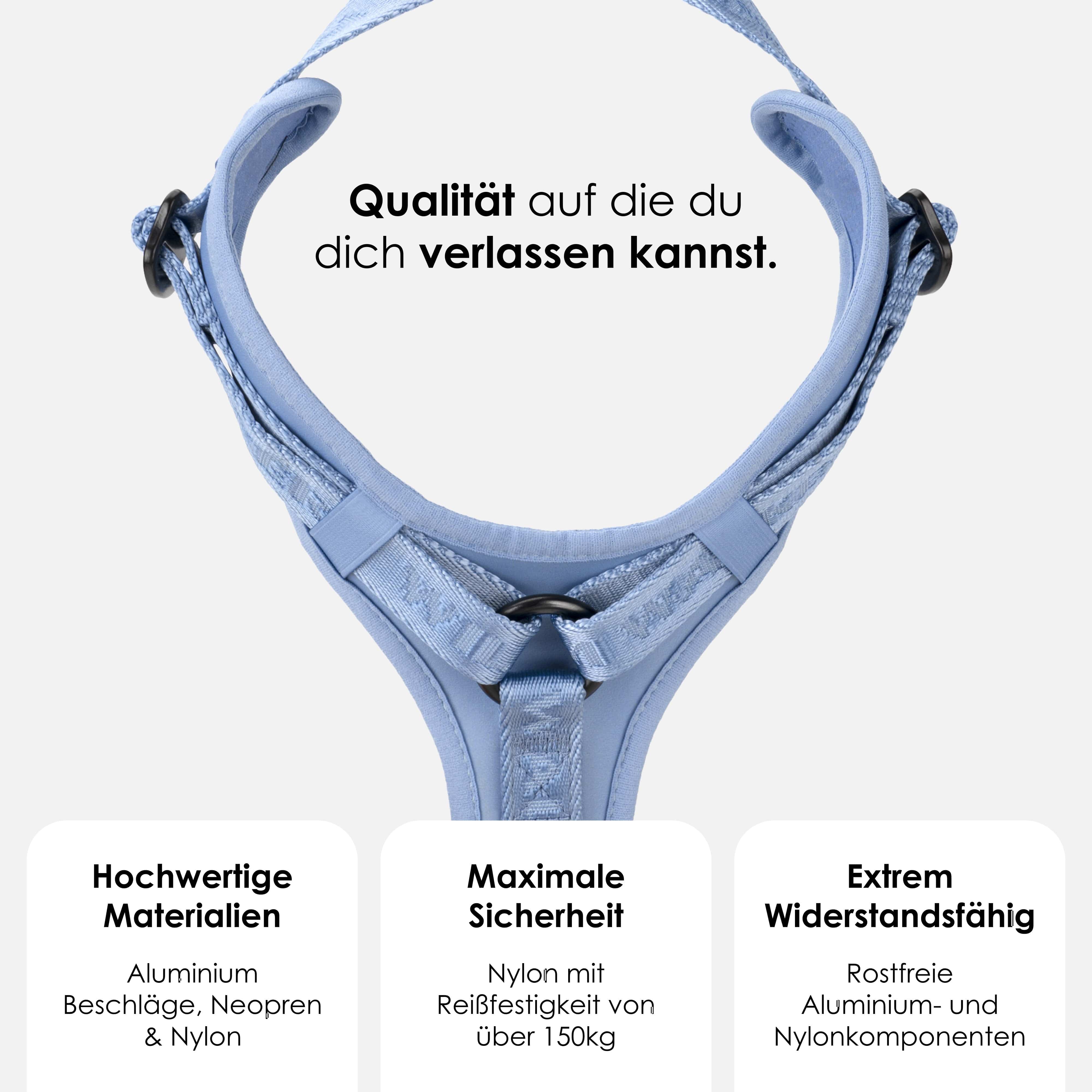 William Walker Hochwertiges Y-Hundegeschirr Sky (blau)