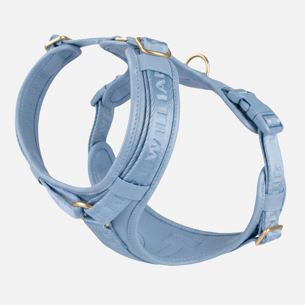 William Walker Hochwertiges Leder Y-Hundegeschirr Plain Sky (hellblau) / XS