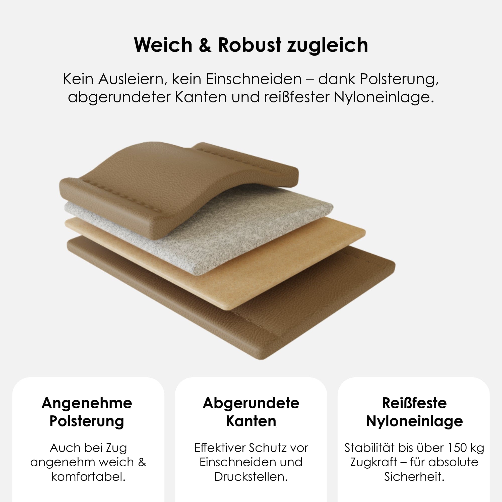 William Walker Hochwertige Leder Hundeleine Sand (Beige)