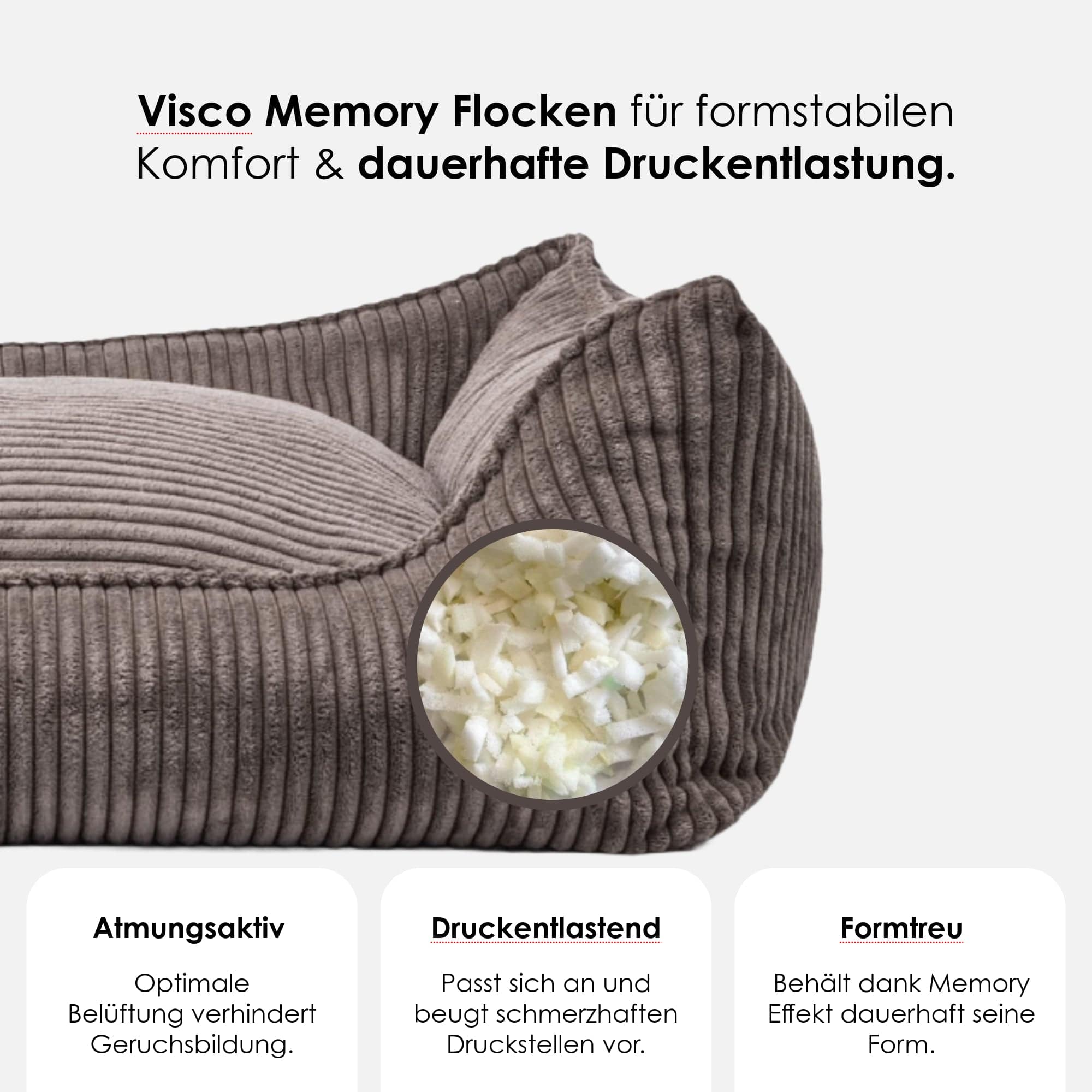 William Walker Orthopädisches Cord Hundebett Truffle (Braun)