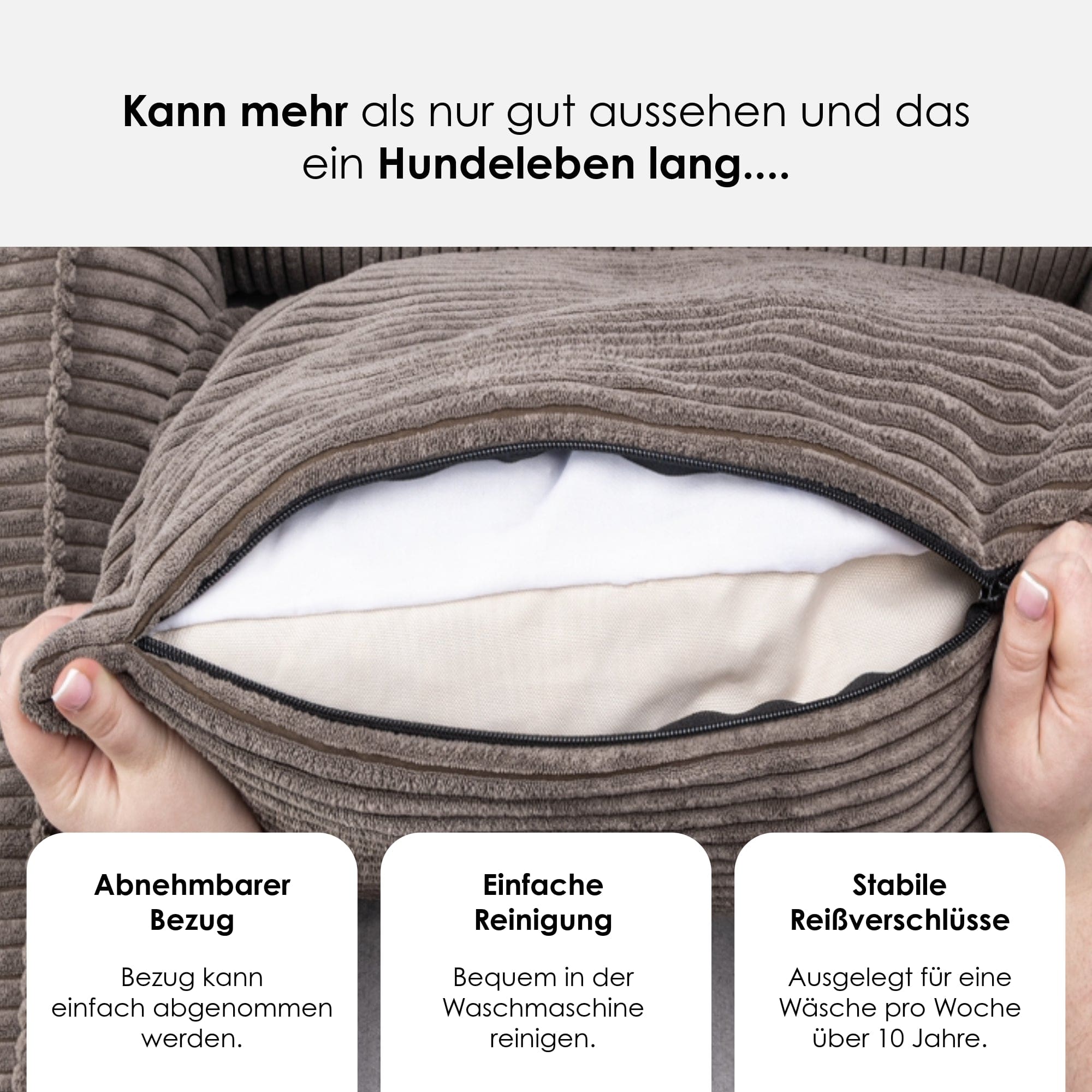 William Walker Orthopädisches Cord Hundebett Truffle (Braun)