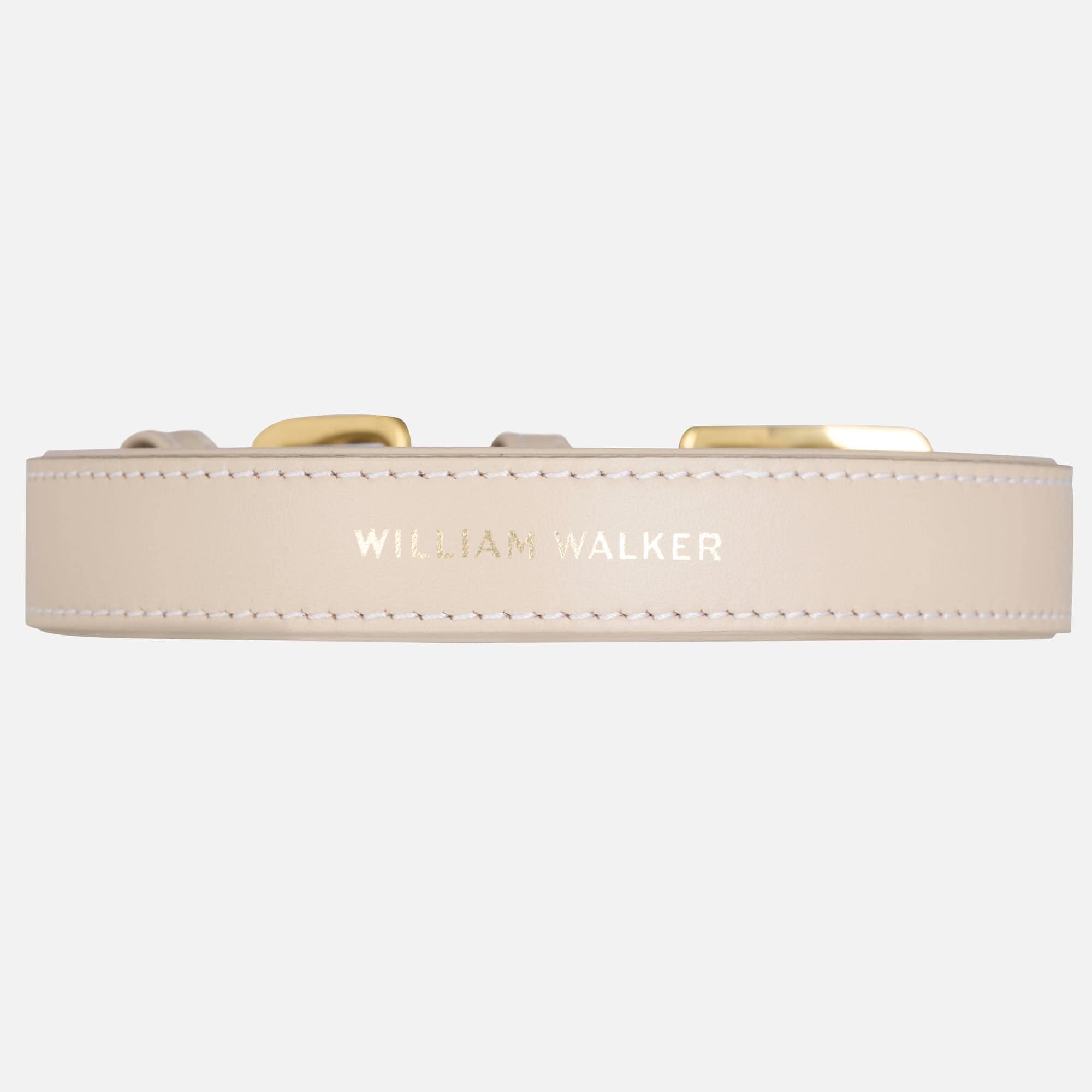 William Walker Glattleder Hundehalsband Almond (beige)