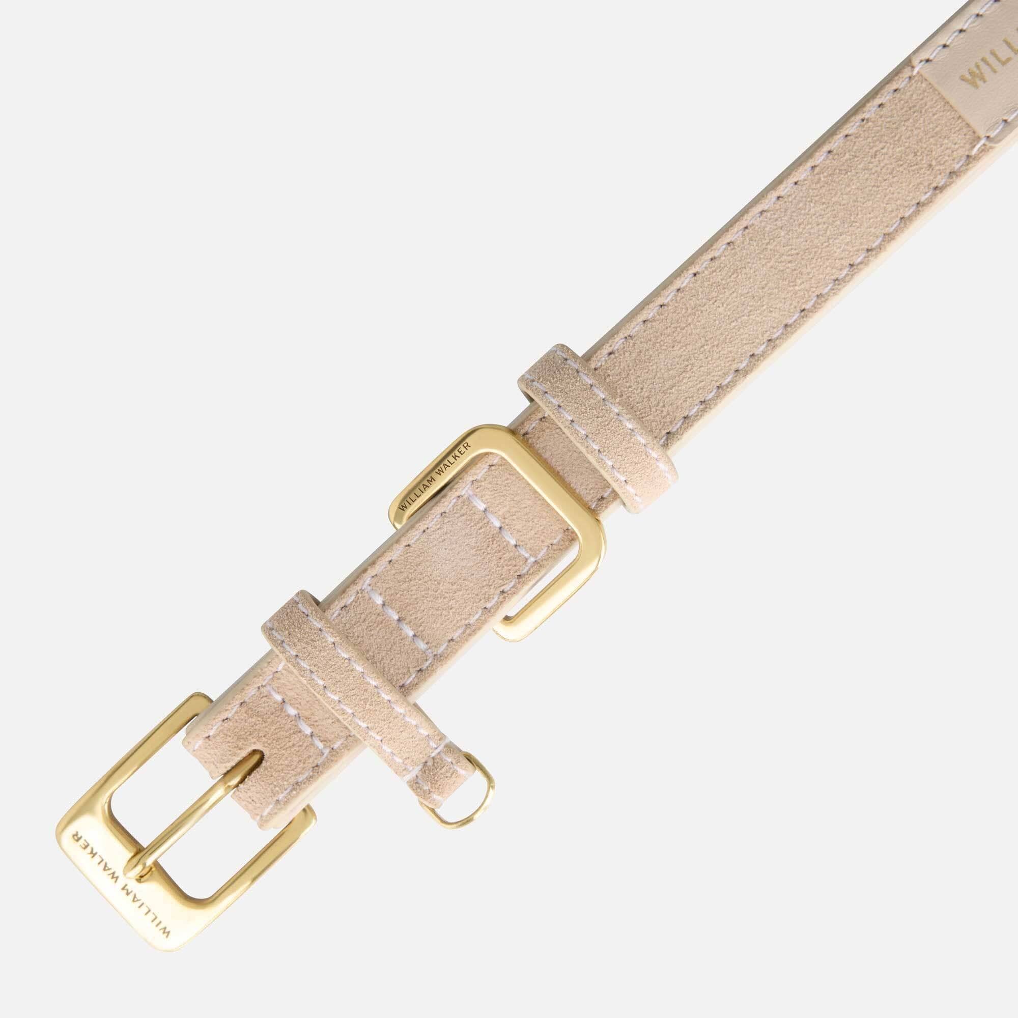 William Walker Wildleder Hundehalsband Almond (Beige)