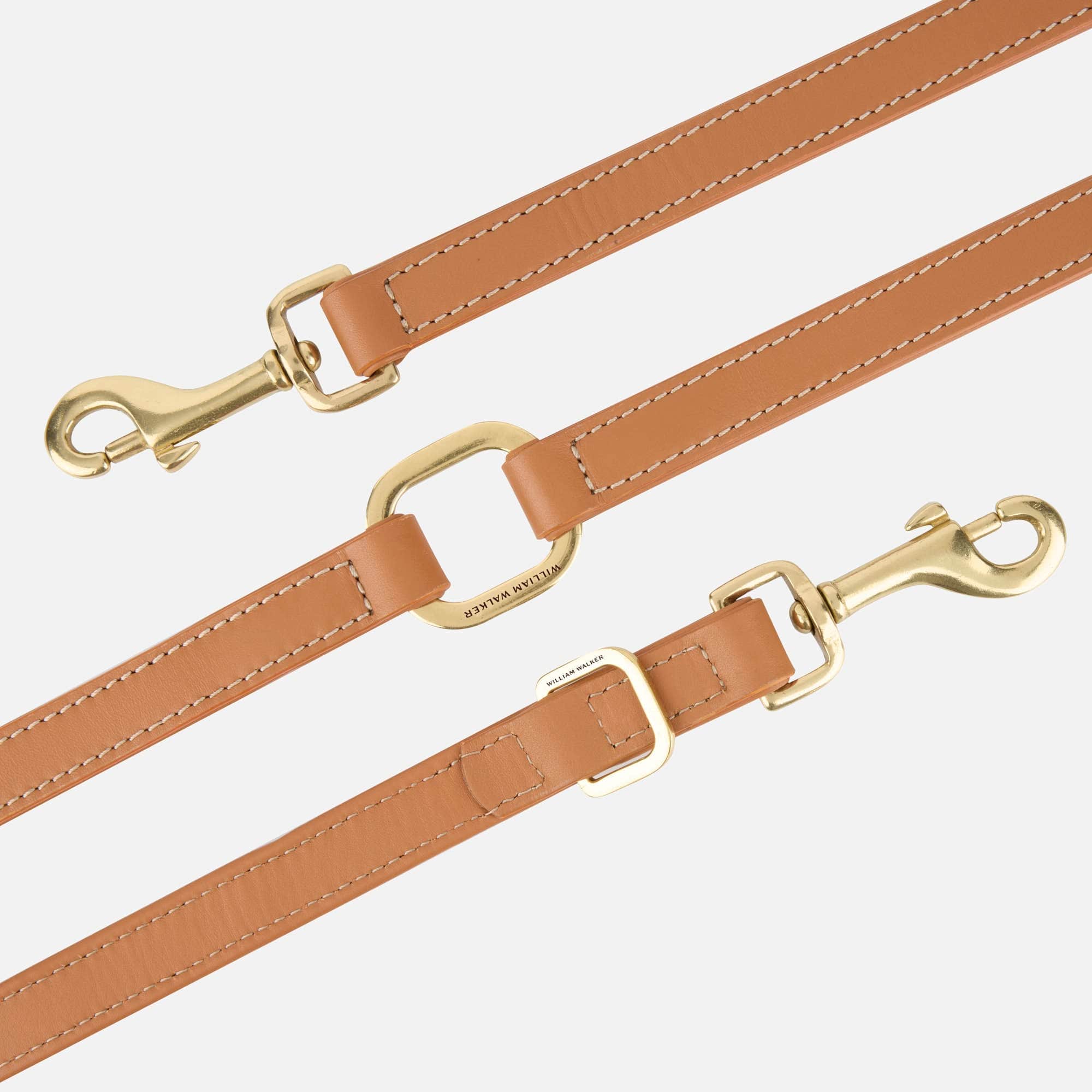 William Walker Hochwertige Glattleder Hundeleine Caramel