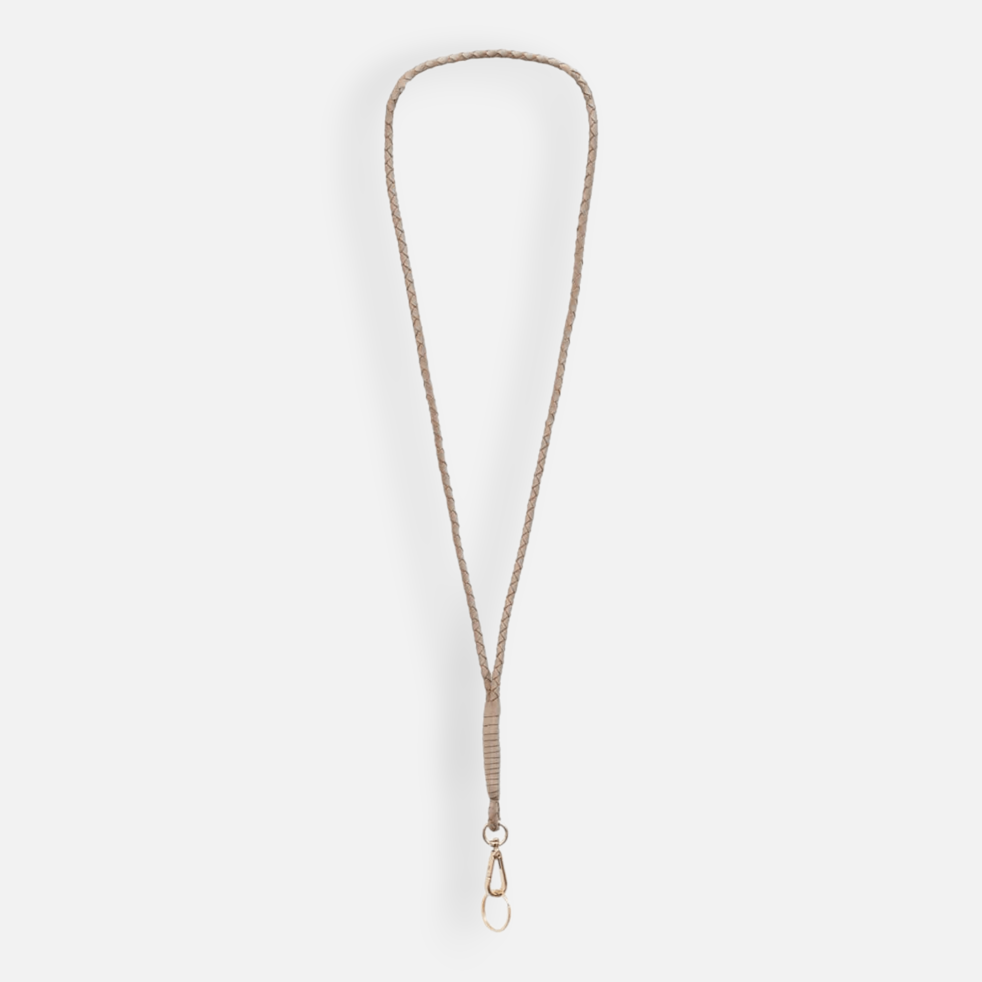 Collar de cuero tipo cadena, beige
