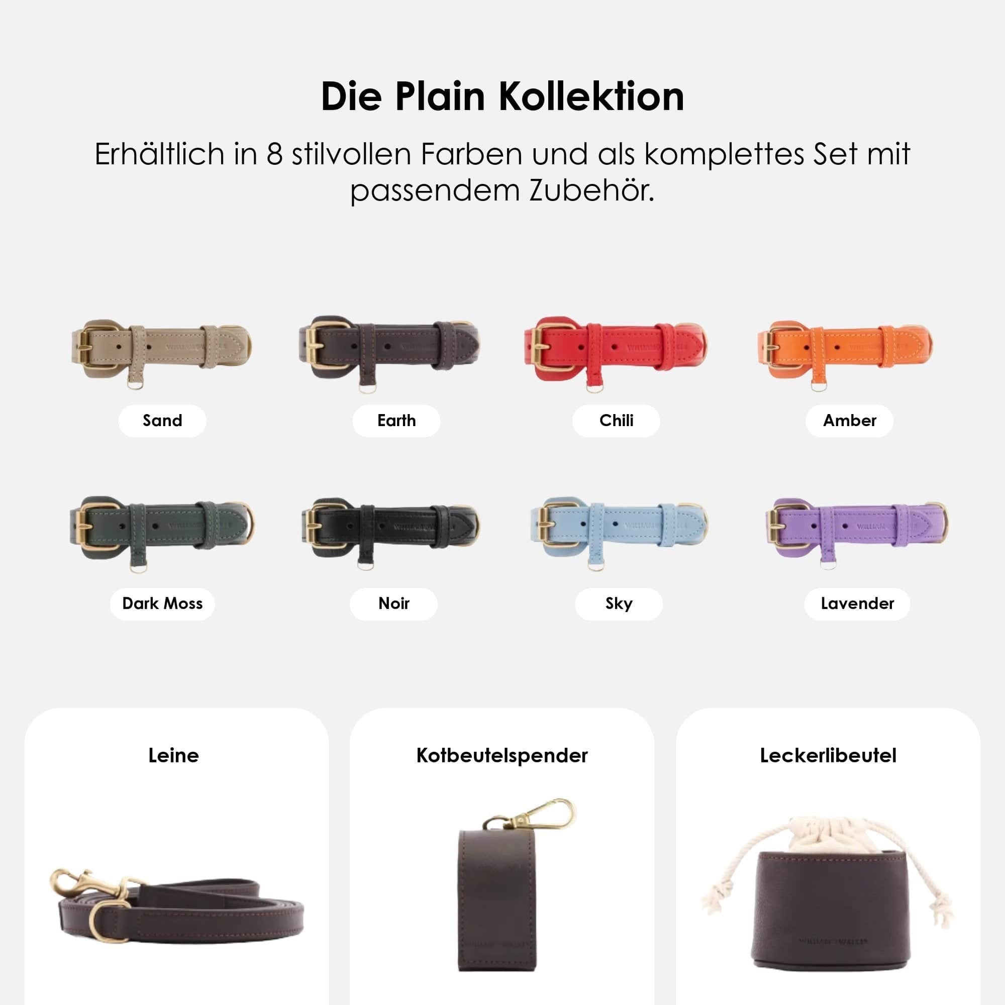 William Walker Leder Hundehalsband Earth (Braun)