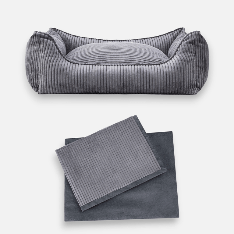 William Walker Orthopädisches Hundebett Cord Charcoal Bundle