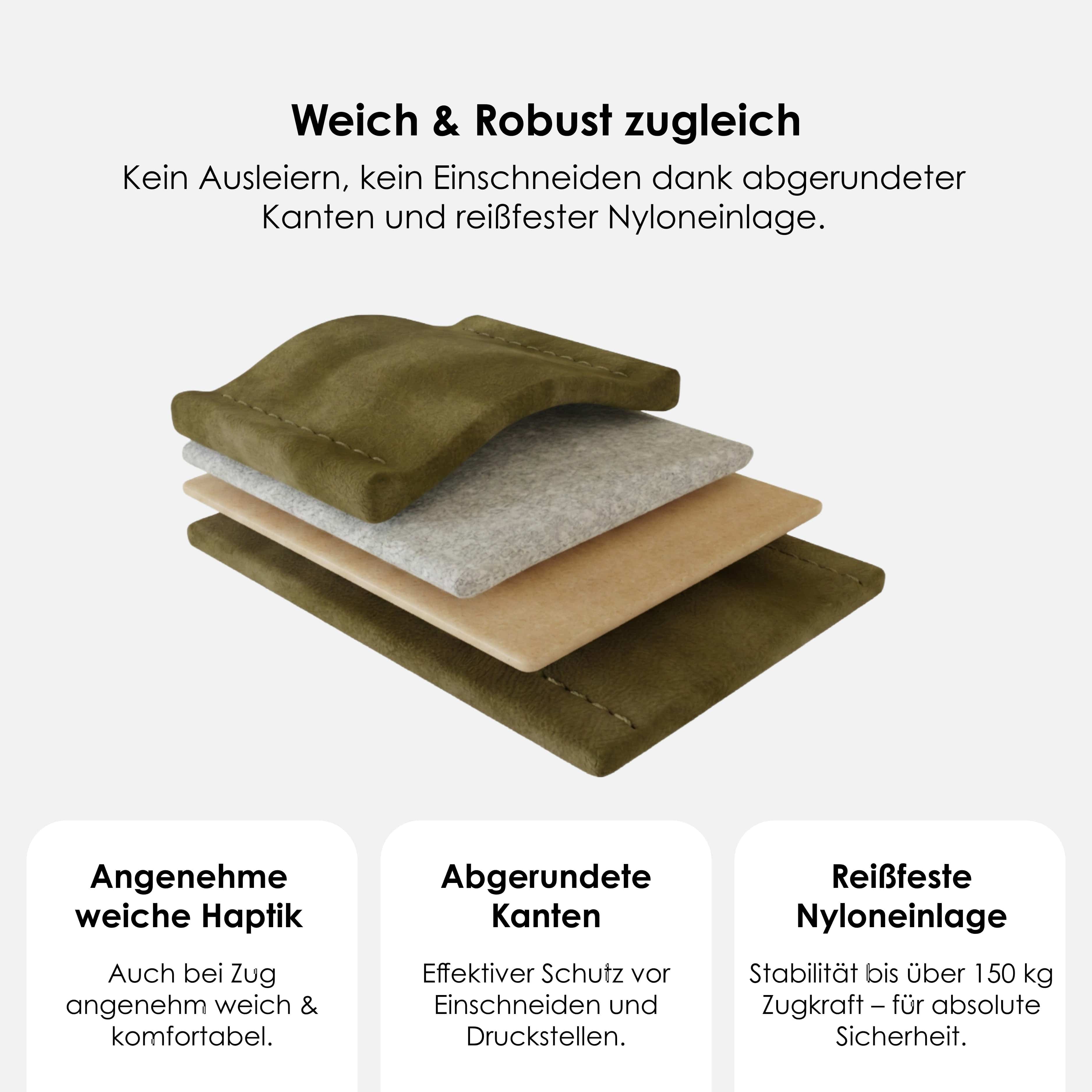 William Walker Hundeleine aus wasserfestem Nubukleder stufenlos verstellbar Handsfree