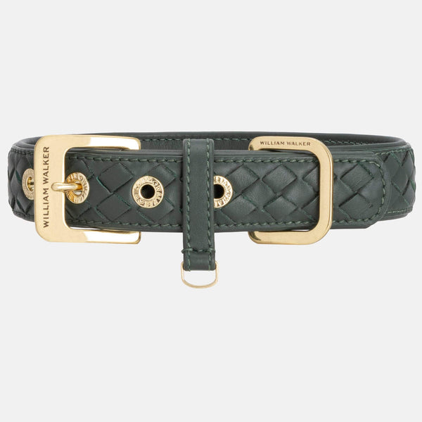 Collar para perros de cuero Prestige Forest (verde bosque)