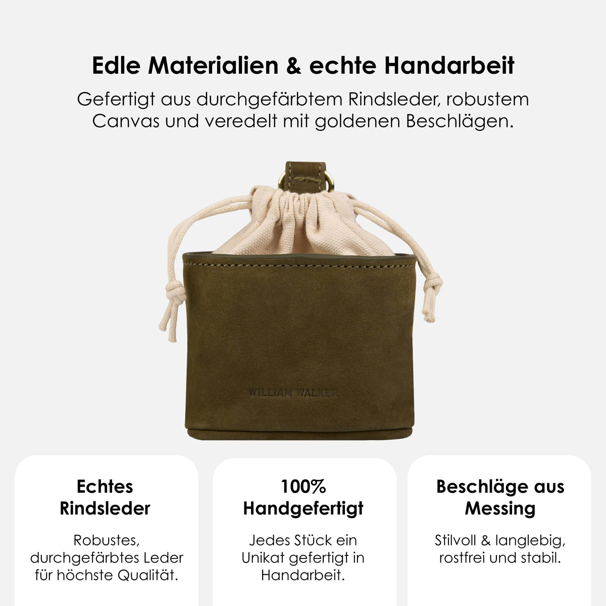 William Walker Sac à friandises en cuir nubuck hydrofuge