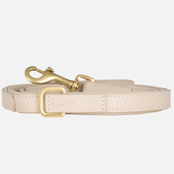 Correa para perros de cuero liso de alta calidad Almond (Beige)