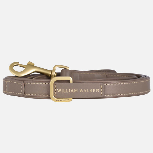 Correa para perros de cuero liso de alta calidad Pebble (Topo)