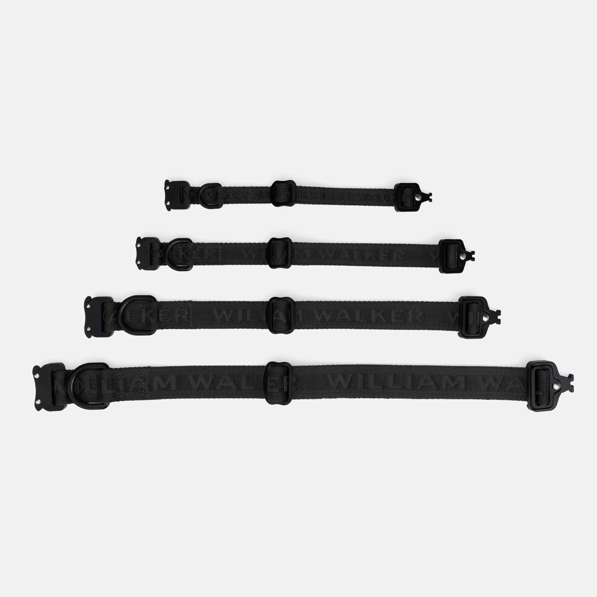 William Walker Jacquard Nylon Hundehalsband Nero (schwarz)